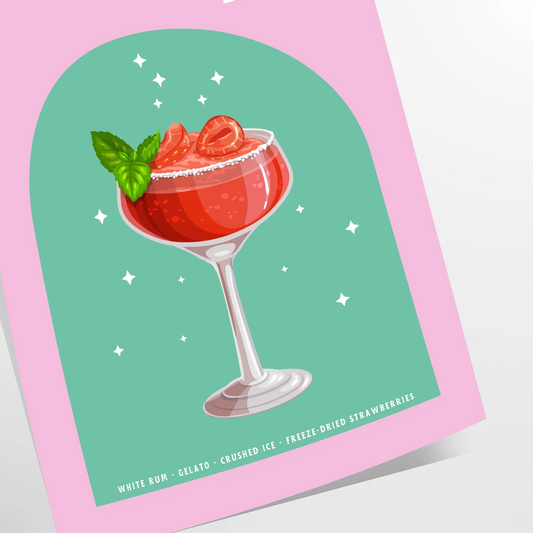 space vibrant zest cocktail daiquiri captivating poster lush green citrus orange wall art print ideal gift lovers enthusiasts frame decor needs