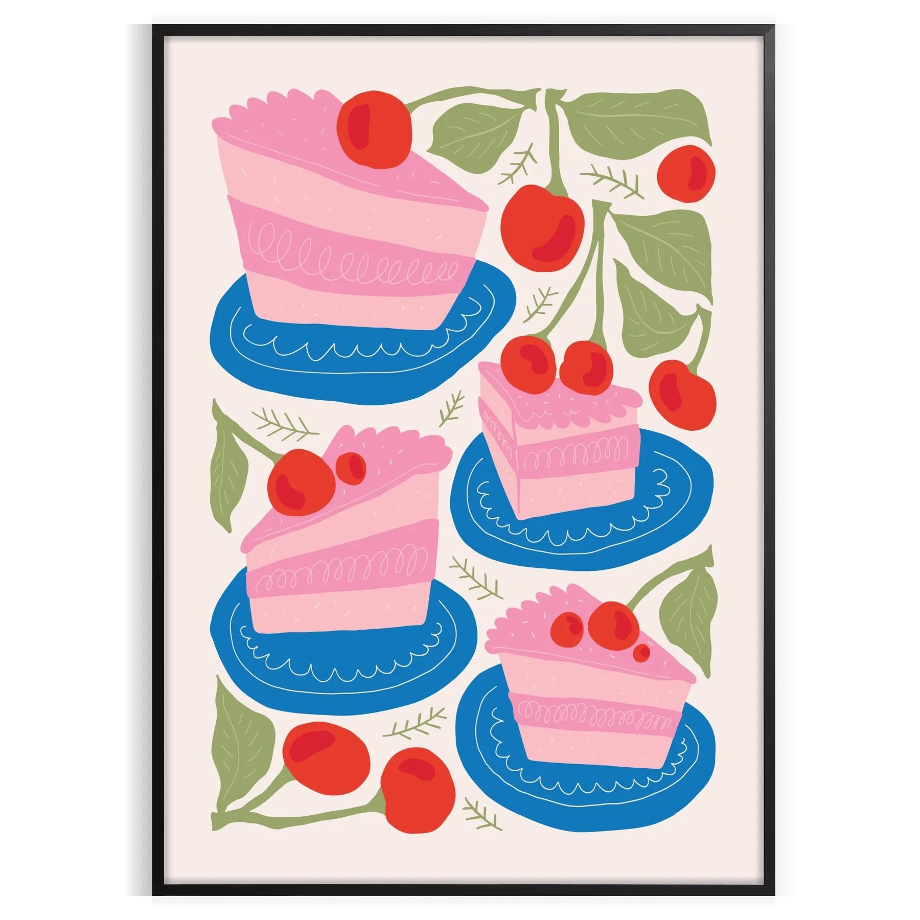 kitchen sweet haven vibrant dessert poster playful orange blue hues print splash charm decor gift unique wall art accent unframed version artwork