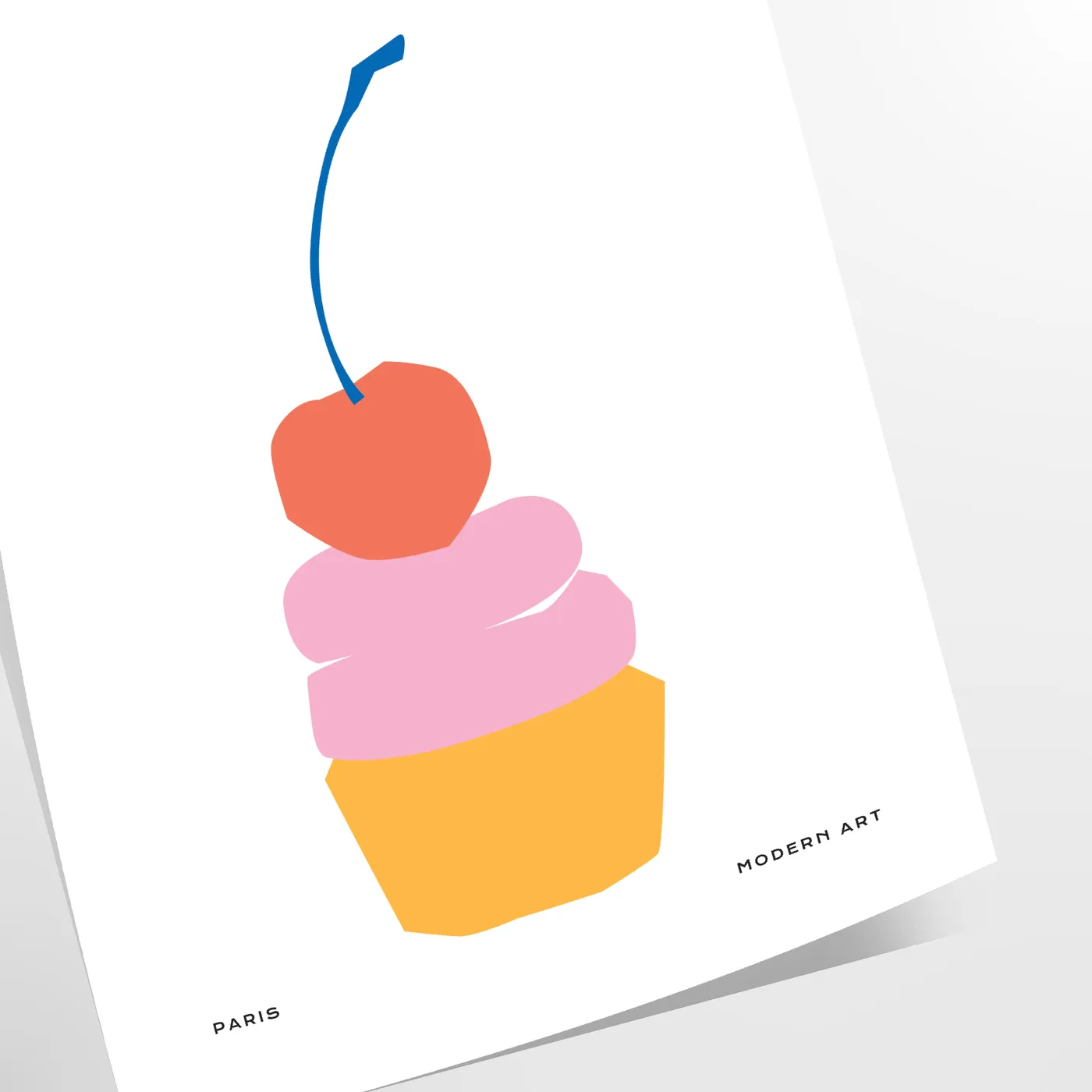 kitchen vibrant Dessert Cherry Poster delightful blend orange blue hues stunning wall art perfect gift culinary enthusiasts space exclusive print unframed versions