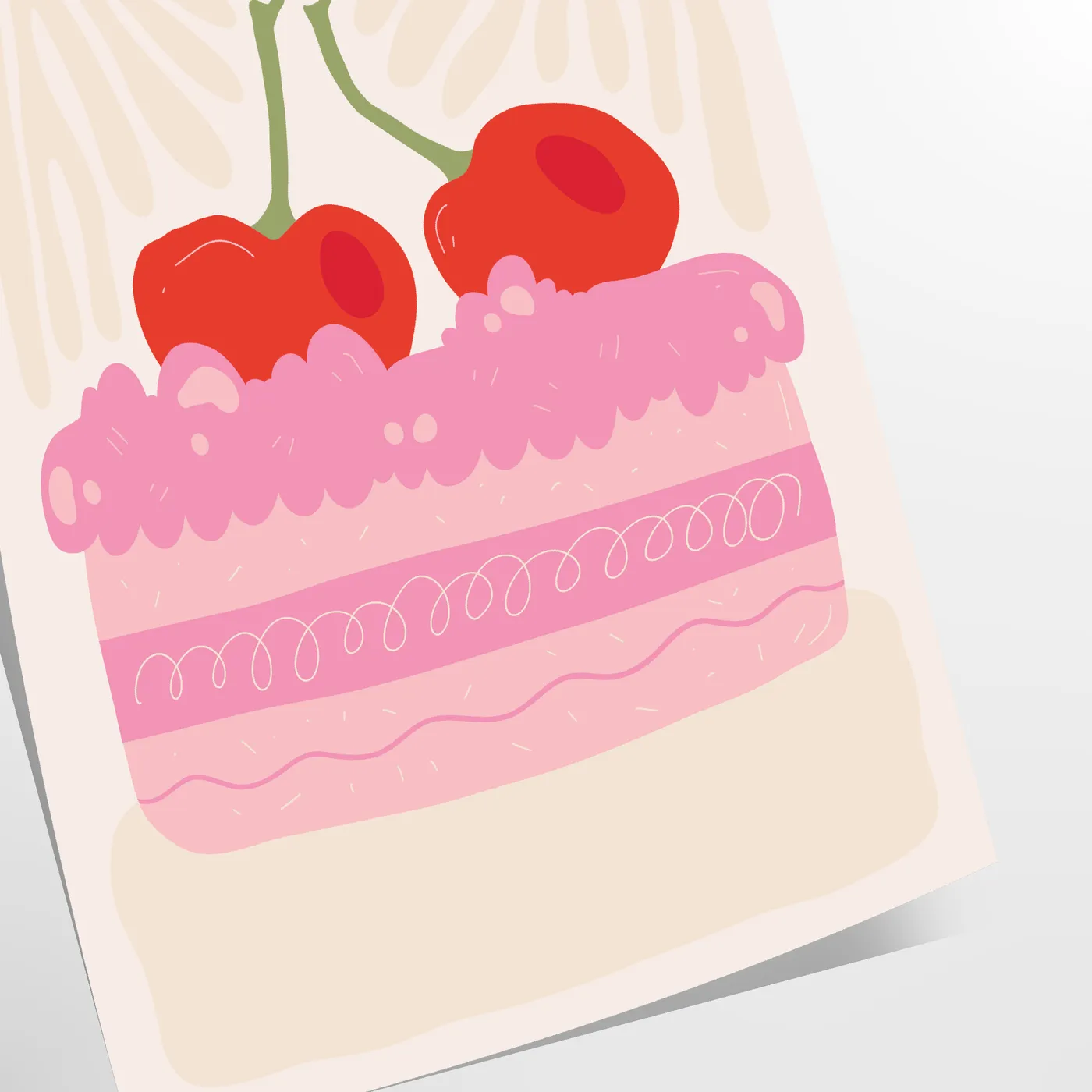 splash color kitchen delightful Cake Cherry poster vibrant green orange hues charming wall art perfect unique gift fresh addition decor standalone print space today