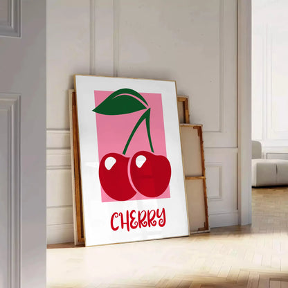 kitchen Cherry 2 1 poster harmonious blend gray green hues exquisite piece wall art perfect gift idea food lovers special touch artwork space unframed options decor