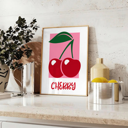 kitchen Cherry 2 1 poster harmonious blend gray green hues exquisite piece wall art perfect gift idea food lovers special touch artwork space unframed options decor