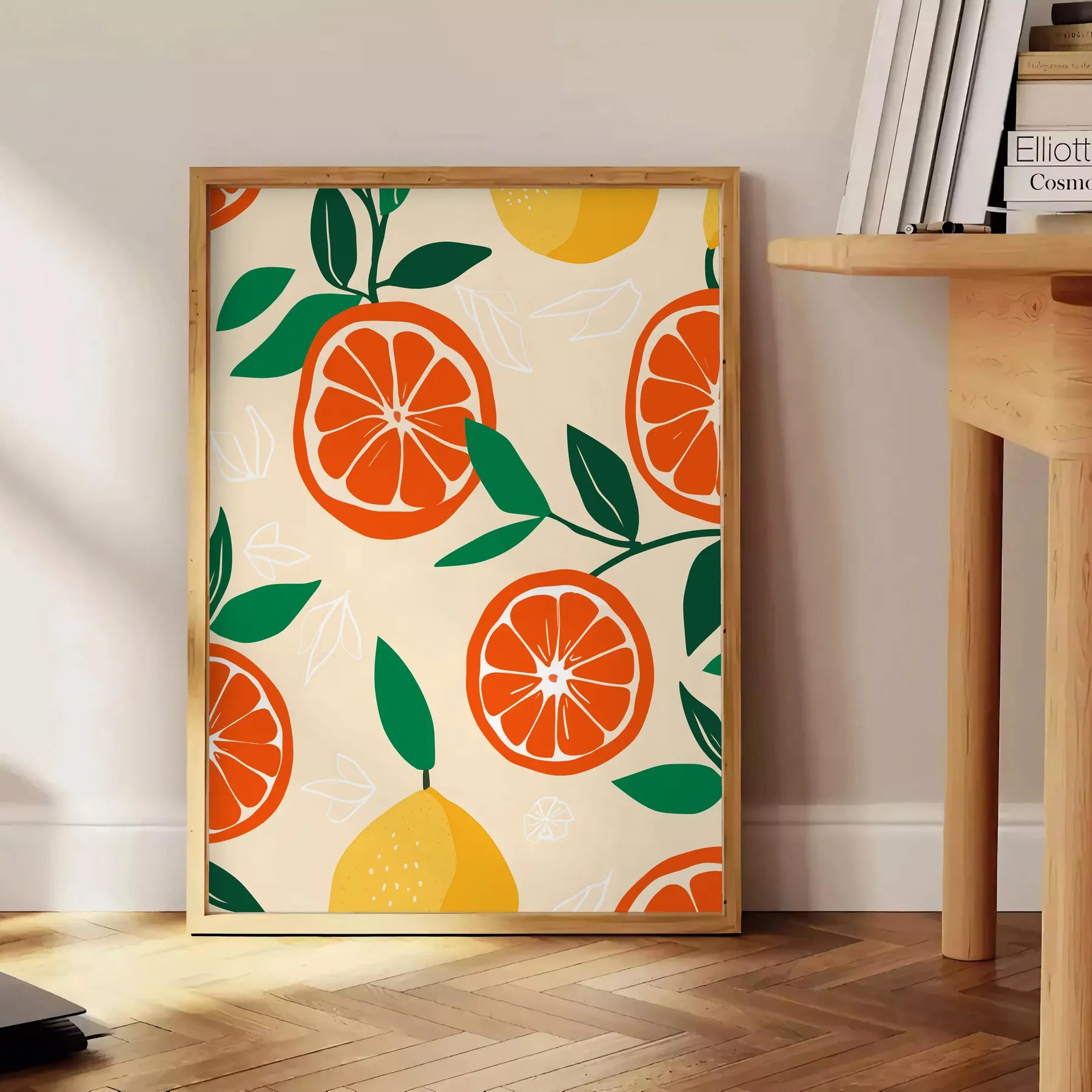 kitchen Citrus Art Poster vibrant green orange hues lively wall perfect zest space great gift food enthusiasts artwork available unframed options
