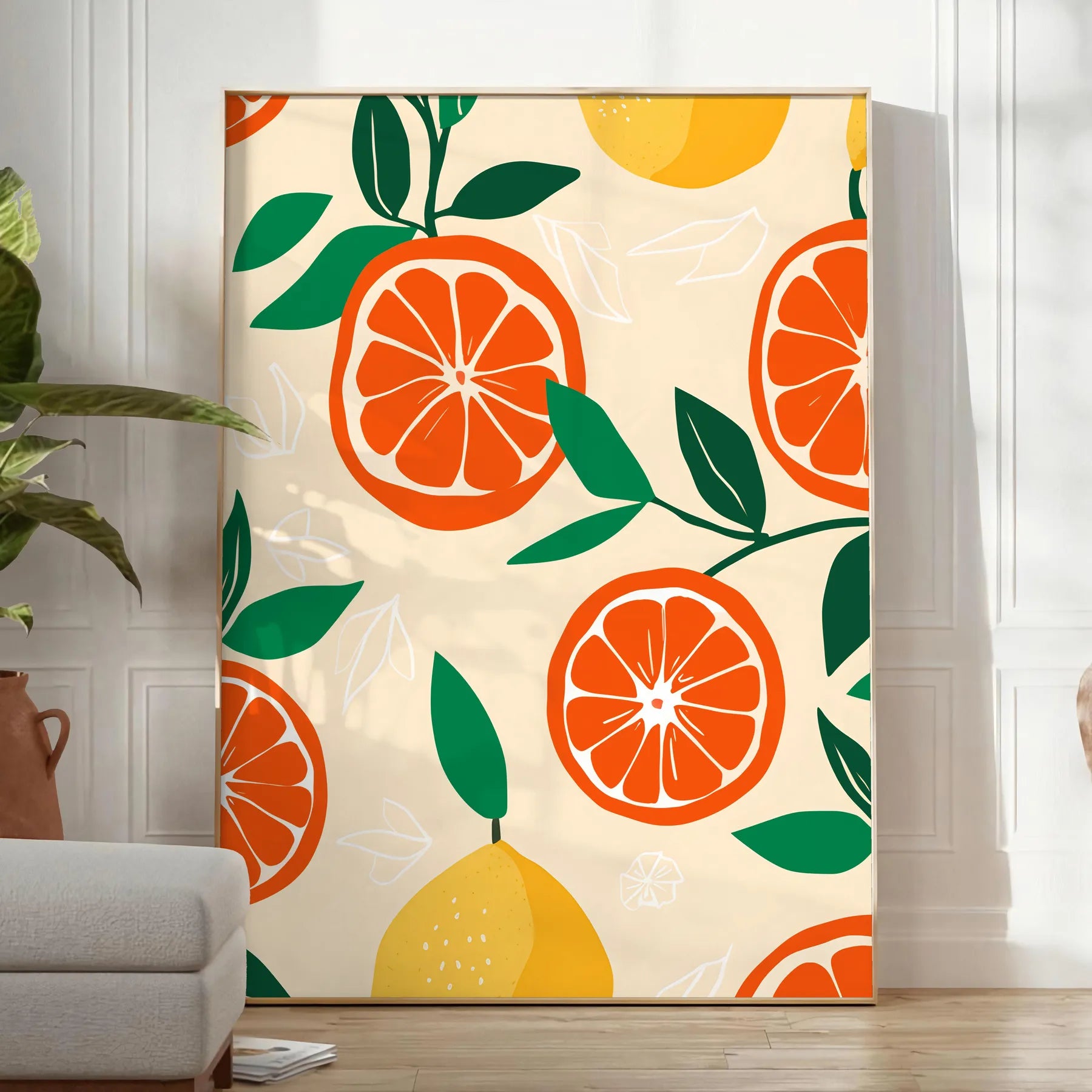 kitchen Citrus Art Poster vibrant green orange hues lively wall perfect zest space great gift food enthusiasts artwork available unframed options