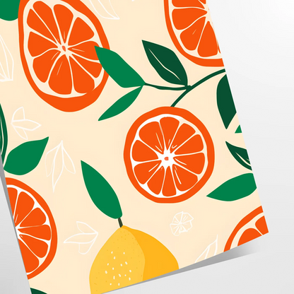 kitchen Citrus Art Poster vibrant green orange hues lively wall perfect zest space great gift food enthusiasts artwork available unframed options
