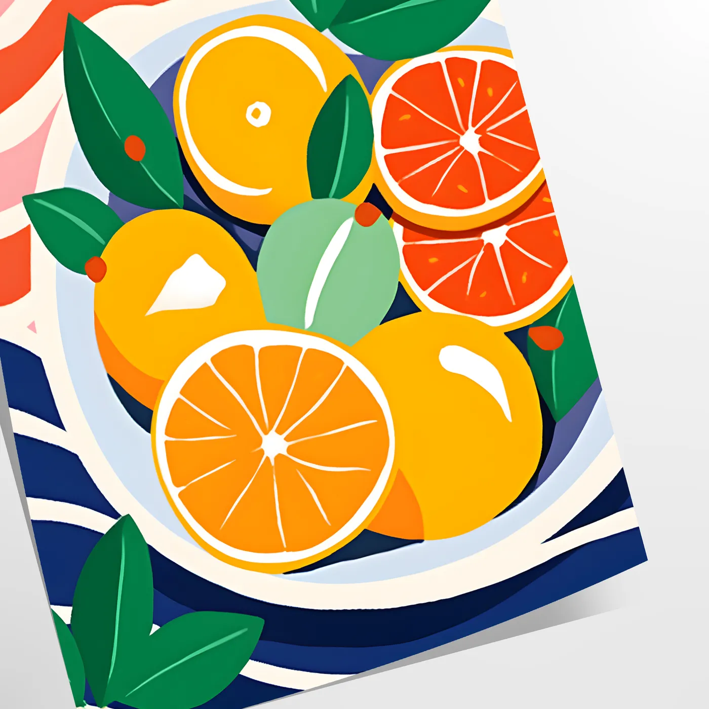 kitchen Citrus Poster vibrant orange blue hues eye wall art perfect unique gift space lively artwork standalone print