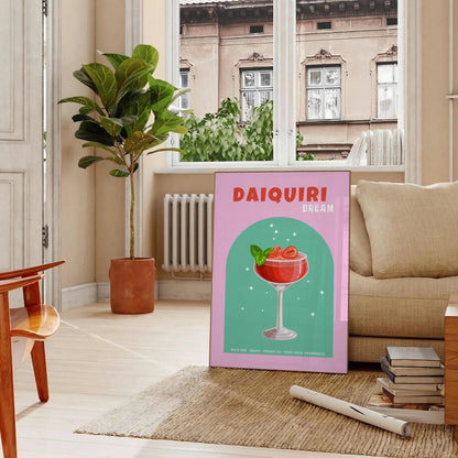 space vibrant zest cocktail daiquiri captivating poster lush green citrus orange wall art print ideal gift lovers enthusiasts frame decor needs
