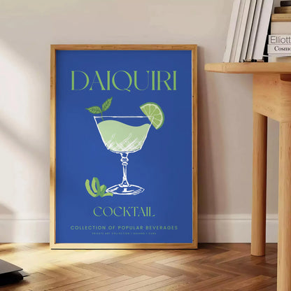 space vibrant Daiquiri Cocktail Art Poster refreshing green blue hues eye print perfect home décor unique gift multiple sizes A4 cm A0 style